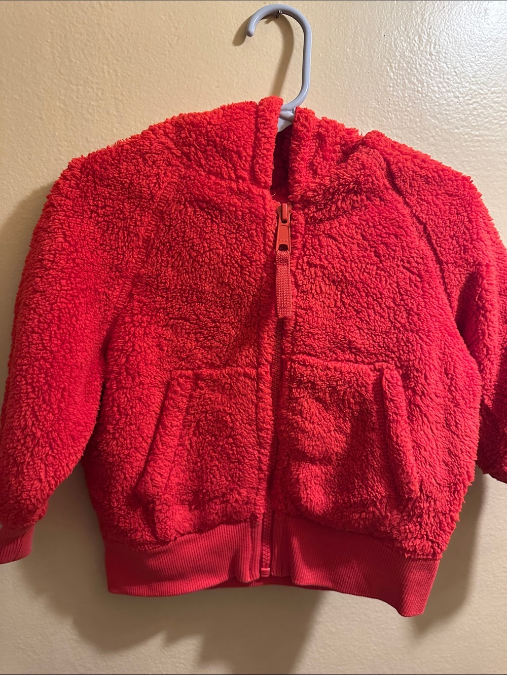 Hanna Andersson Bright Red Sherpa Zip Hoodie for Kids